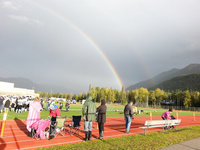 Rainbow at football practice